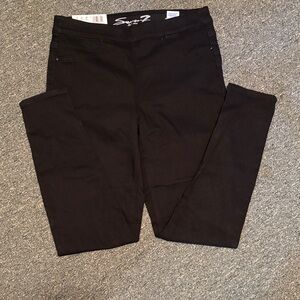 Signature Women's Dark Black high rise leggings stretch